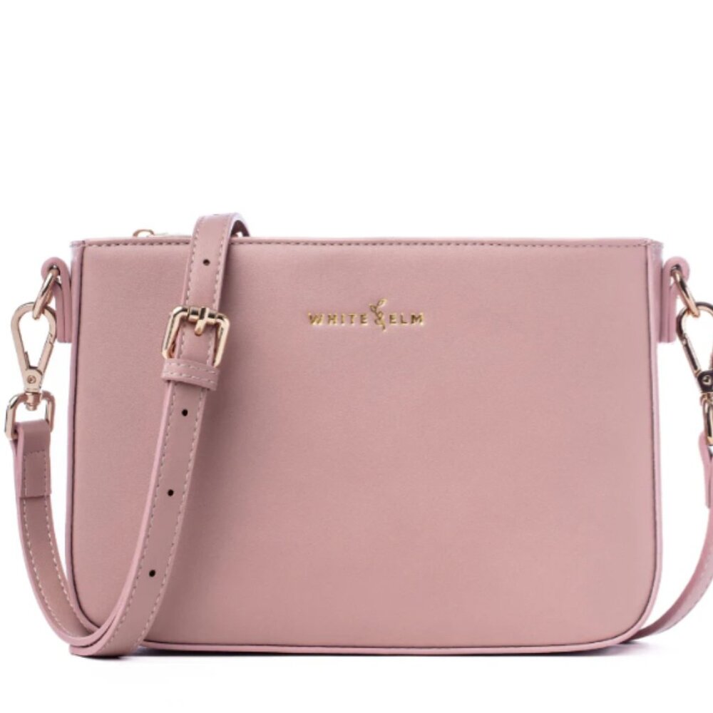White Elm Brand New Ara Convertible Crossbody Clutch - Dusty Rose
